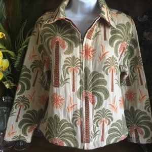 Reversible tropical print tapestry jacket M